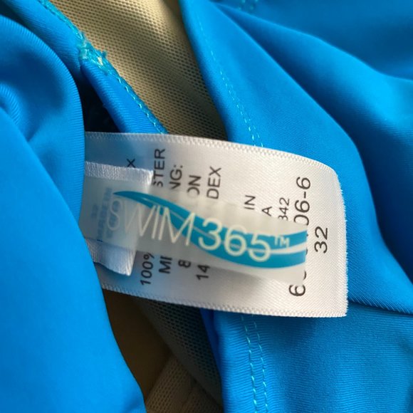 Swim 365 One Piece Swimsuit Blue 32 - Picture 7 of 10